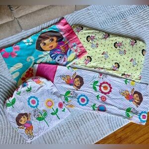 Dora the Explorer Boots Floral Twin/Single Bedding Set - Kids Sheets and Pillows